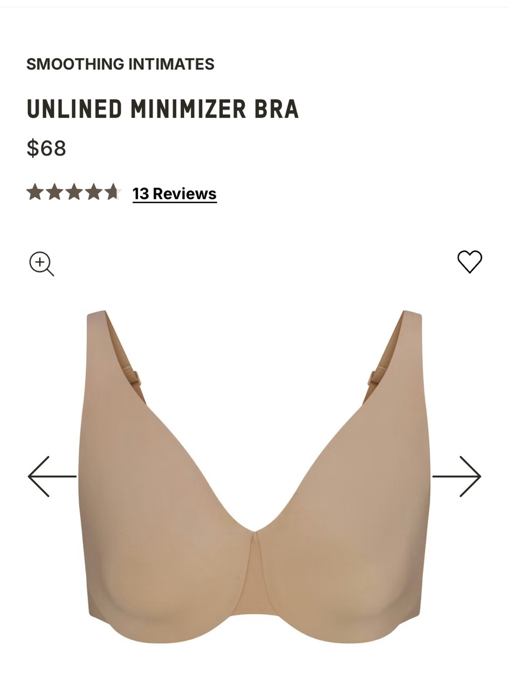 Skims unlined smoothing intimates minimizer bra